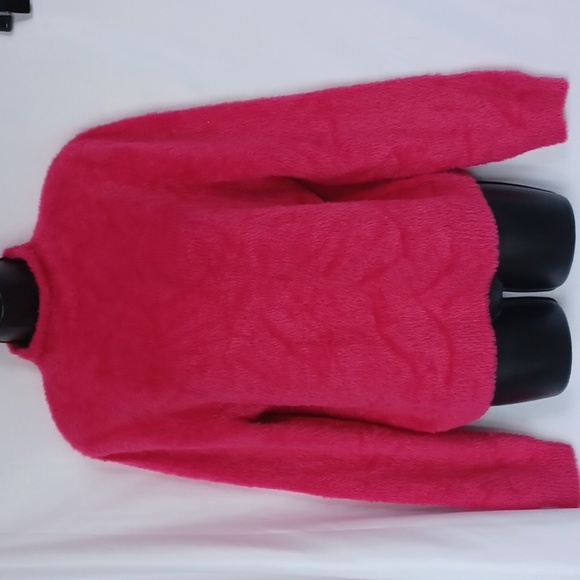 UNIVERSAL THREAD Soft Fuzzy Mock Turtleneck Pullover Sweater - Hot Pink 21" ptp - Picture 3 of 8